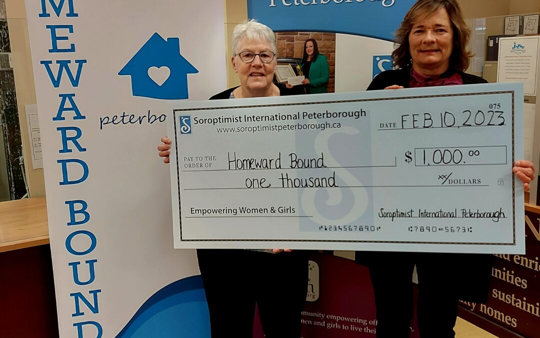 Homeward Bound receives donation from SI Peterborough